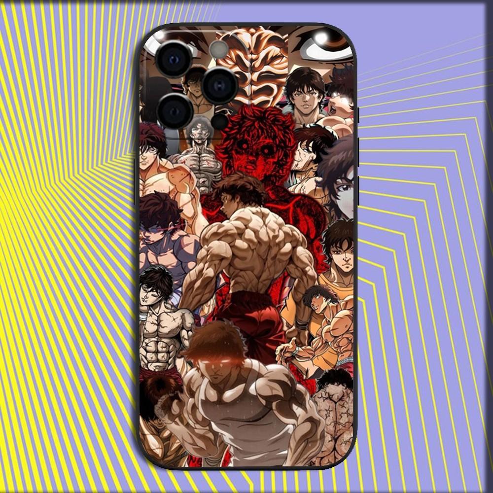 Чехол для телефона G-Grappler B-Baki аниме Для iPhone 16,15,14,13,12,11,Pro,X,XS,Max,XR,Plus,Mini Мягкий Черный Чехол