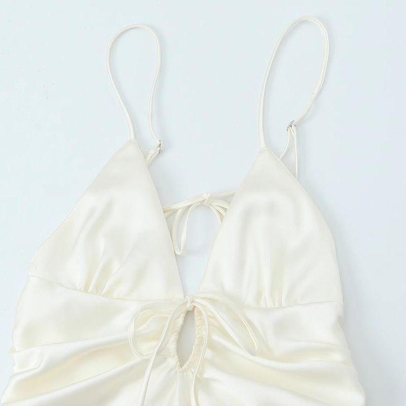 Kaslead New Arrival Women's Clothing Fashion Style Cut Out Design Silk Satin Texture Dress 2453331