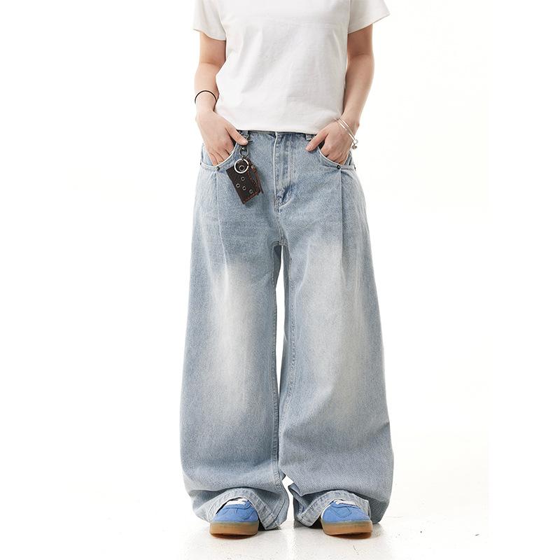 JYL Унисекс Прямые Джинсы Американский Винтаж Cleanfit High-Street Деним