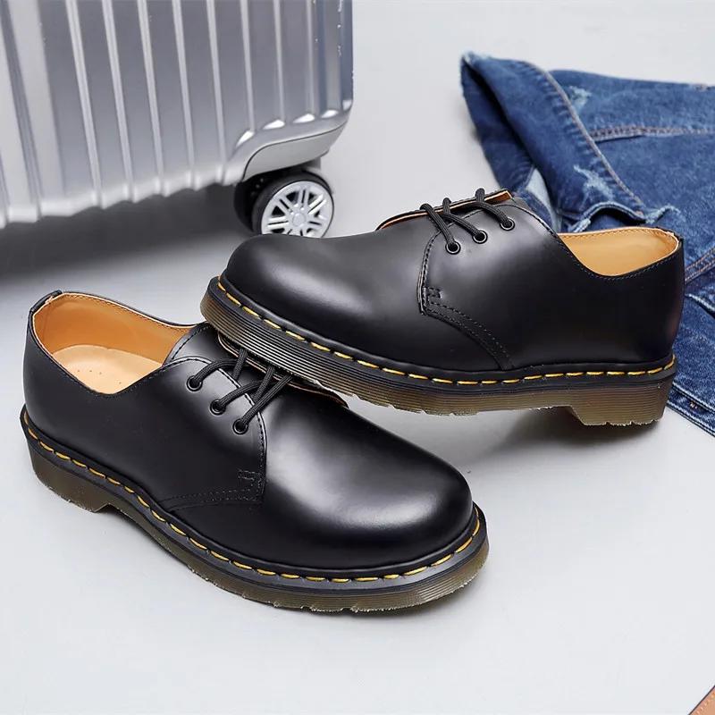 Новые ботильоны для мужчин и женщин, повседневная обувь для пар, классическая модная кожаная обувь с низким верхом в стиле ретро, противоскользящая, износостойкая обувь для мотоциклистов