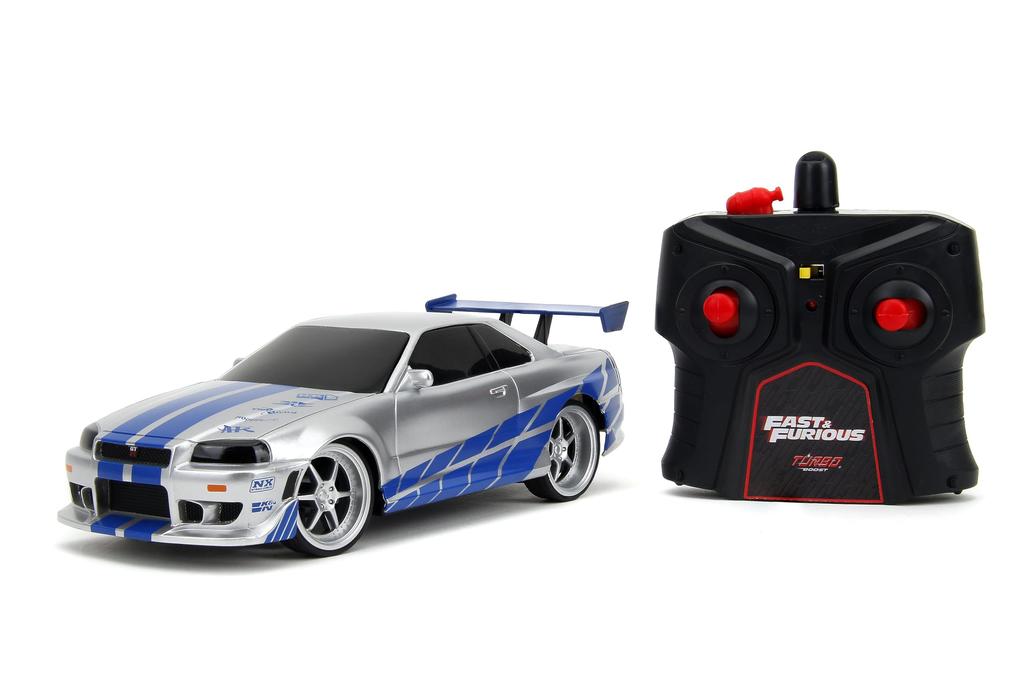Джада игрушки Форсаж 1:24 2002 Ниссан ГТР R34 Машинка на радиоуправлении RC, 2,4 ГГц, Игрушка для детей и взрослых