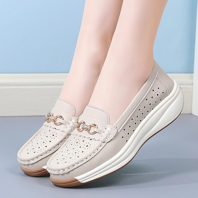 2024 Повседневная женская обувь Туфли на плоской подошве Прогулочные спортивные новые летние туфли Легкие модные женские мокасины на мягкой подошве
