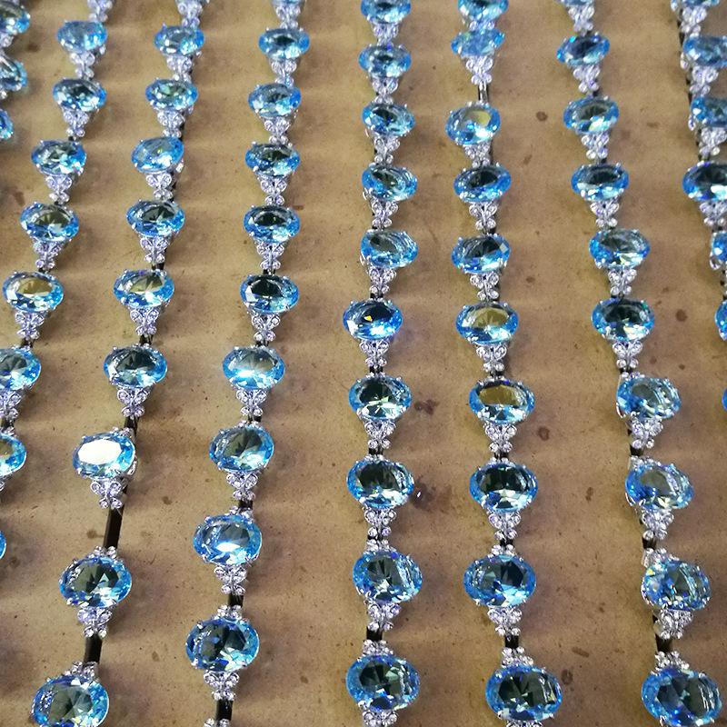 Кольцо-бабочка с платиновым покрытием, с морским синим топазом и цирконом для женщин