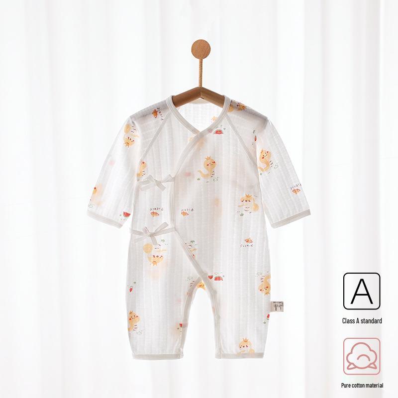 Летний хлопковый ромпер-монах с длинным рукавом и бабочкой для новорожденных