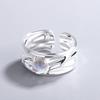 925 Sterling Silver Rings For Women Geometric Fine Jewelry Finger Adjustable Gold Interware CZ Ring For Party Birthday Gift