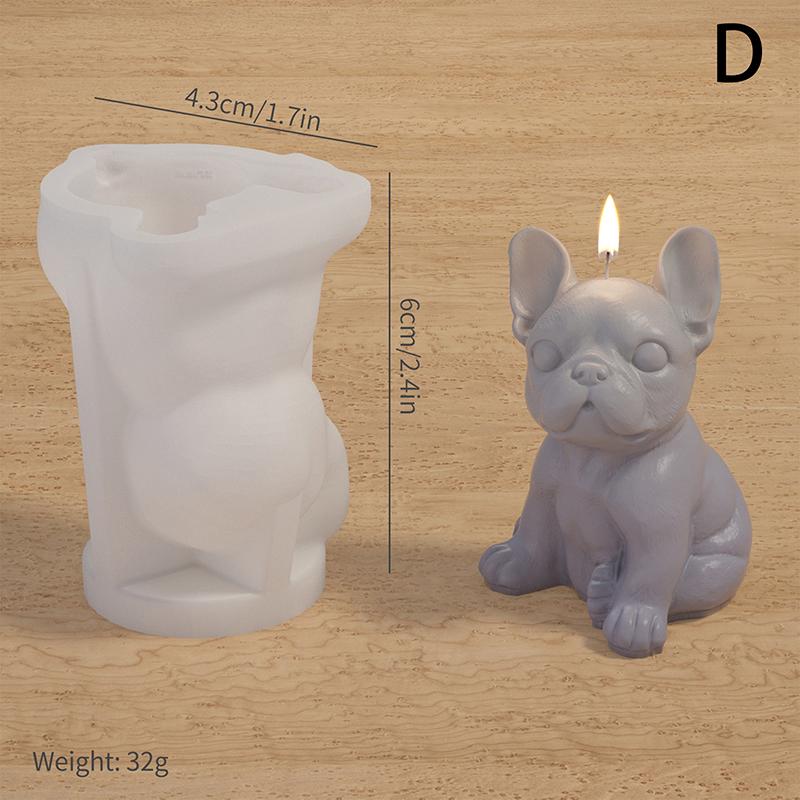Милая 3D-свеча в виде животного, силиконовая форма для домашних животных, собака, сделай сам, ароматерапия, гипсовая свеча, смоляная форма для мыла, литьевая форма для домашнего декора