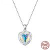 S925 Sterling Silver Sparkling Heart Pendant Necklace for Women Simple Silver Necklace Engagement Fine Jewelry