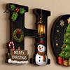 Wall Art for Holiday Season Christmas Home Sign Merry Wooden Hanging 2D Flat Indoor Party Supplies Letter Ornament Living Room Bedroom Decor Rustic