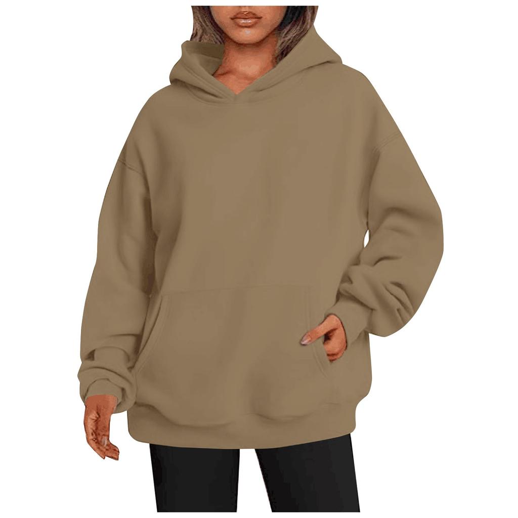 Женские модные повседневные универсальные повседневные толстовки с круглым вырезом, однотонные топы с длинными рукавами