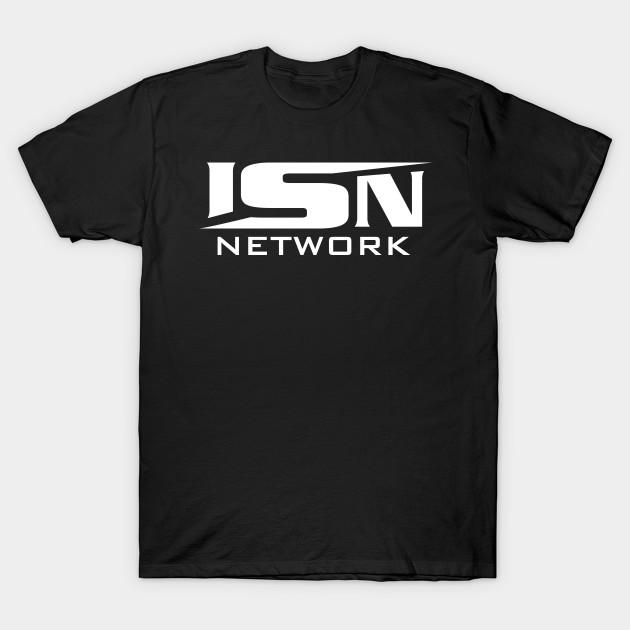Men Black Print T-shirt Isn - Interstellar Network News No-Cut Heat Transfer Print Cotton Tshirt