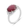 Silver Ring with Natural Ruby 6.576ct, Weight of the Product 3.82 G (2153054)