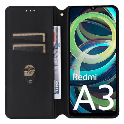 Для Xiaomi Redmi A3 4G/Poco C61 4G Чехол-кошелек из ПУ кожи Чехол для телефона с ромбовидным тиснением