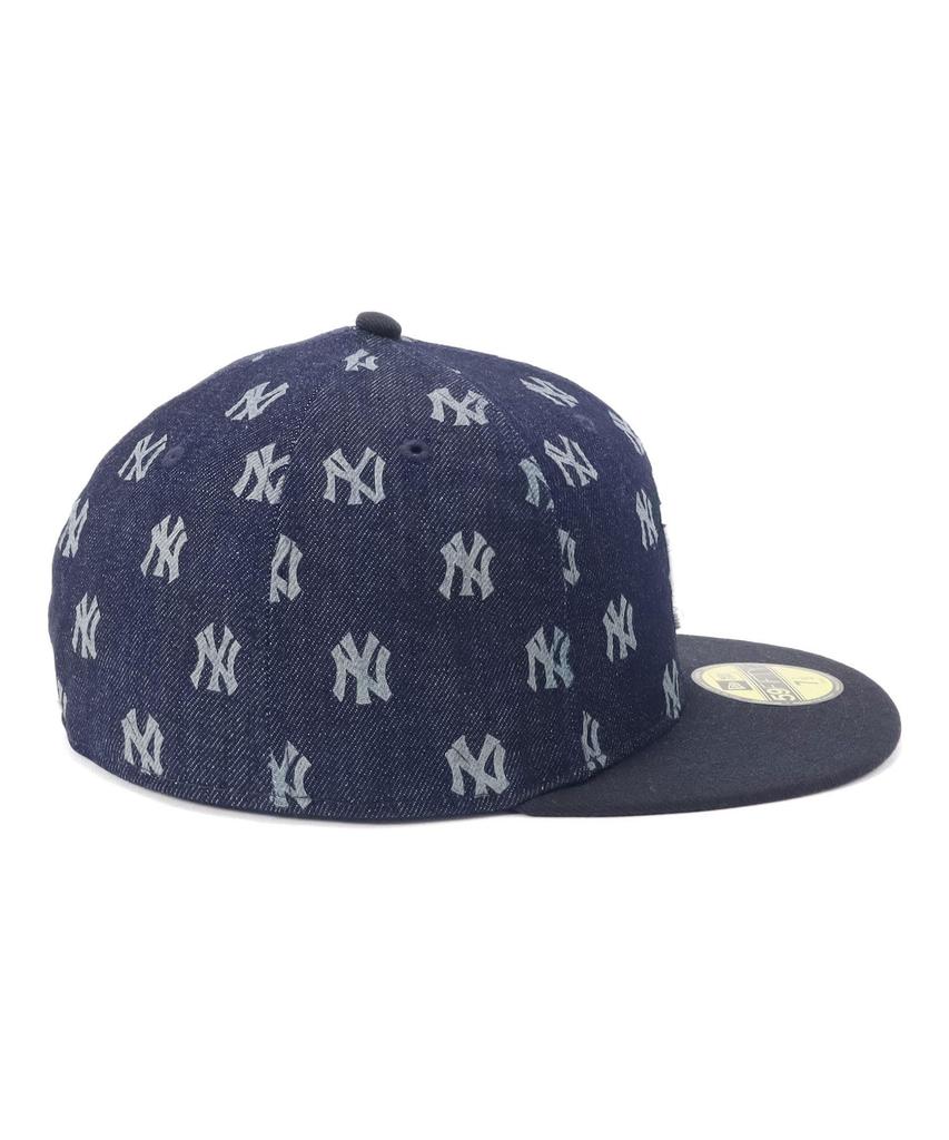 New Era 59FIFTY Denim Monogram NY Indigo 7 5950 Laser Burn NEYYAN IND Cap, Denim, 1/2 Count, Out,