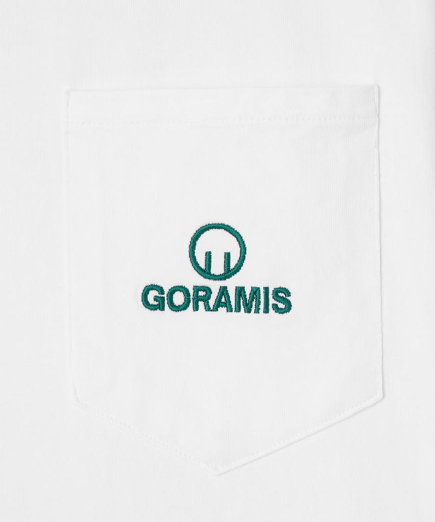 Футболка с вышивкой карманного логотипа GORAMIS, с коротким рукавом [Белый]