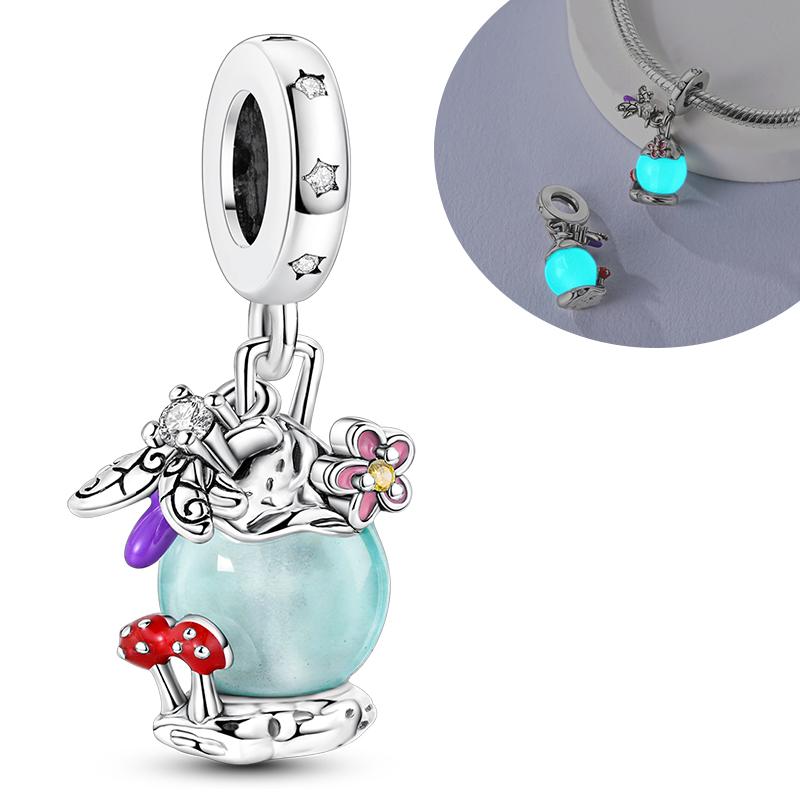 Copper Charms Luminous Beads Firefly Chameleon Fit Original Bracelet Pendant Diy For Woman Jewelry