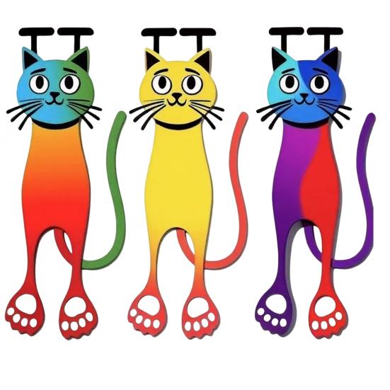 Cute Cat Bookmarks Acrylic Creative Page Marker Reading Companion Cat Bookmark Gift for Bookworms Students Teachers