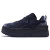 Li Ning We Wo Platform Fabric Suede Non-Slip Wear-Resistant Lightweight Increased Height Low-Top Skate Shoes Women Sneaker Black AGCS302-3