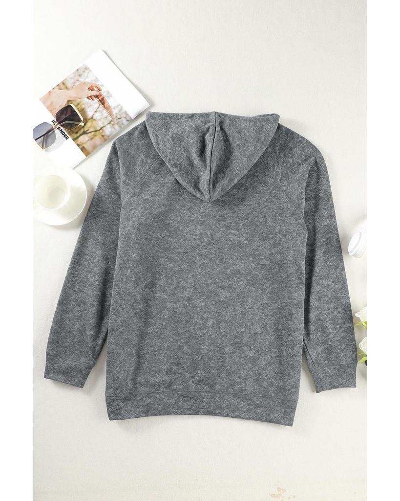 Azura Exchange Толстовка с капюшоном и карманом-кенгуру из минеральной стирки