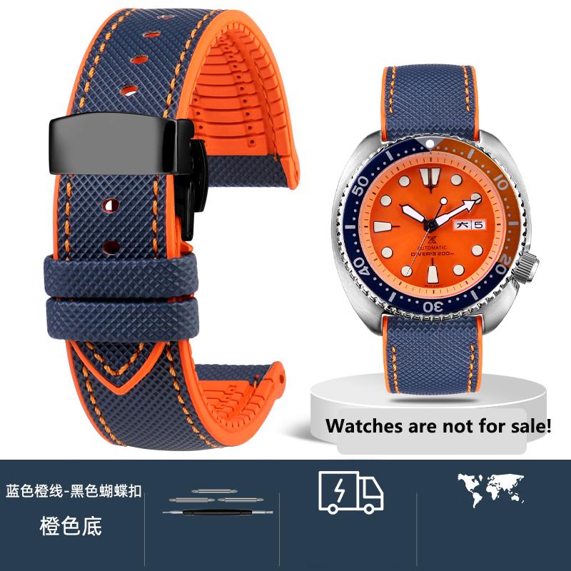 20 мм 21 мм 22 мм 23 мм 24 мм Унисекс Высококачественный нейлоновый ремешок с резиновой нижней частью Водонепроницаемый ремешок для часов для любой марки часов Мужской браслет