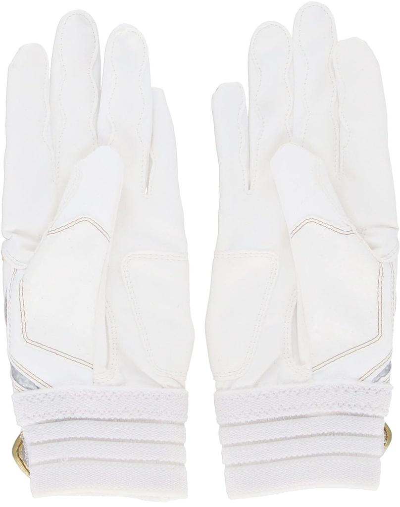 Adidas Baseball Batting JL LBG904 Gloves, 51, Junior, White/Gold (1182),