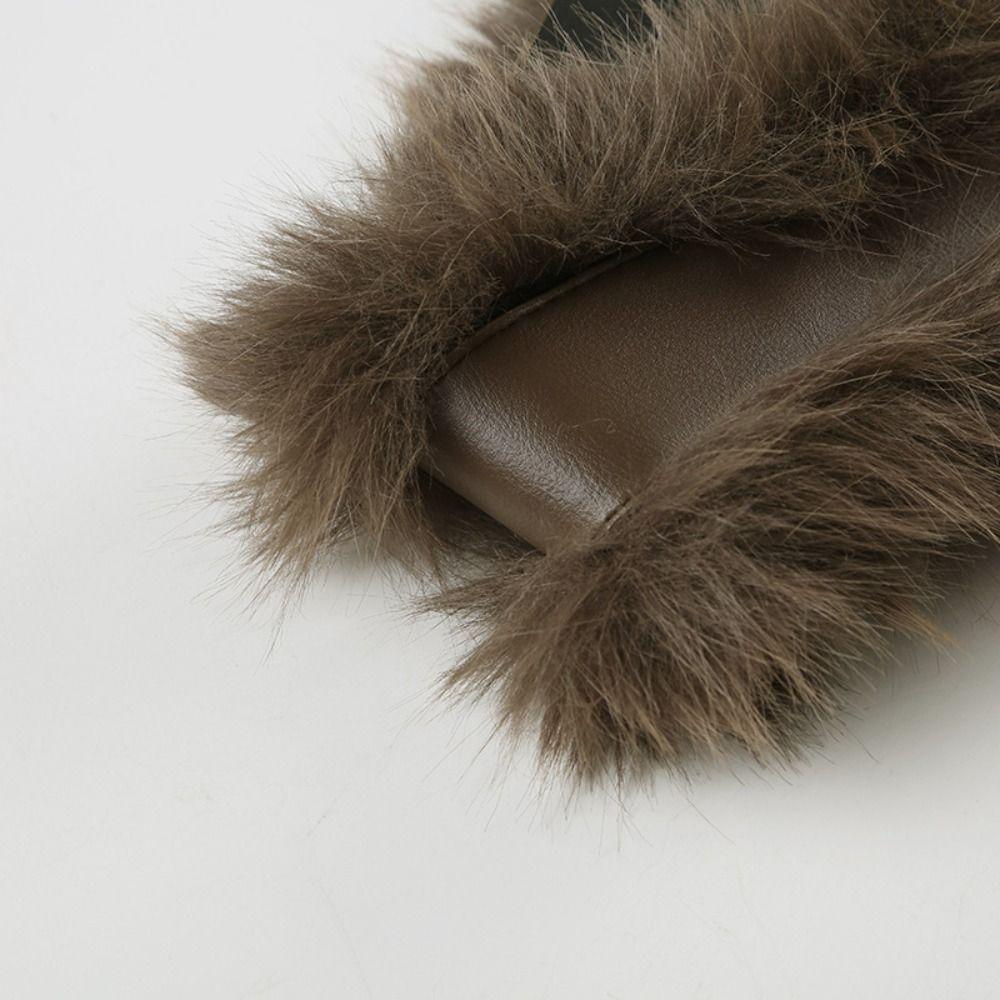 Плюшевый ремень из искусственной кожи Панк Y2K Пояс для талии Индивидуальность Кожаный Меховой ремень Женский/Девочки