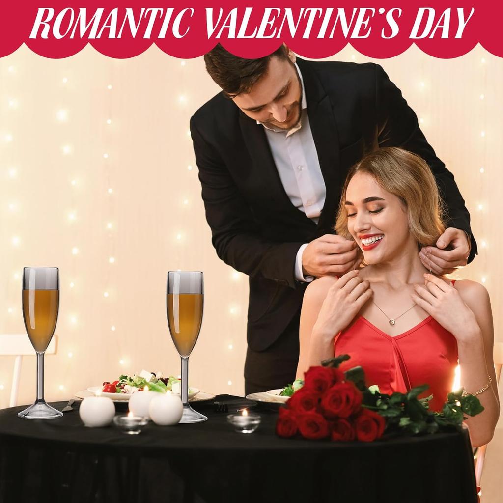 40 шт. Шампанские бокалы 6 унций оптом, Полупрозрачные черные акриловые бокалы для вина на высокой ножке для свадьбы, дня рождения, рождественской вечеринки