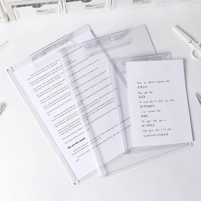 Буфер обмена A4 A5 Сверхмощный акриловый прозрачный буфер обмена Прозрачный планшет с низкопрофильным зажимом для офисной деловой работы