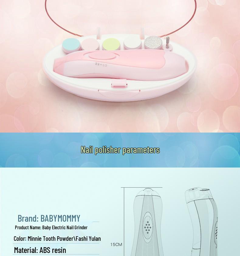 6-in-1 Electric Baby Nail Grinder Set: Safe, Anti-Scratch, Anti-Pinch Clippers for Portable Child Manicure