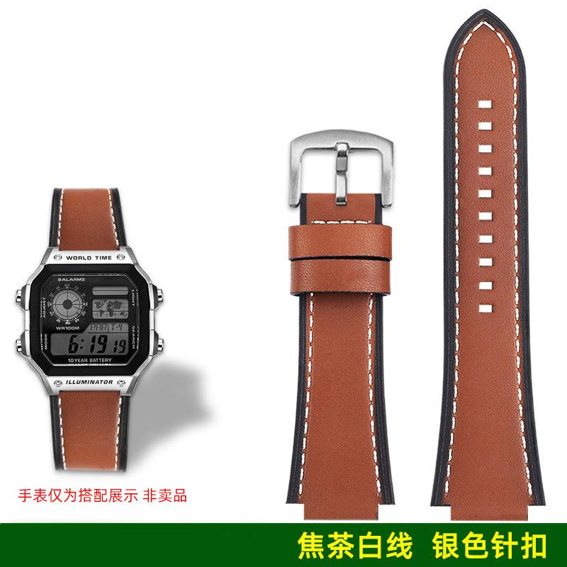 AE1200 A158 Ретро Натуральная Кожаная Ремешок Для Casio DW-H5600 A168 AE1300 Винтажный Браслет Часов Мужской Выпуклый рот Бычья кожа Браслет 18 ММ