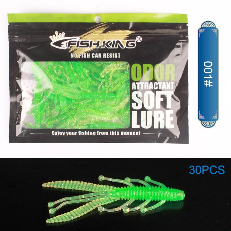 8cm Soft Shrimp Lure Bass Pike - Realistic Artificial Bait 30pcs Pack 2.6g 5 Colors