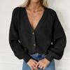 2025 Bestseller Women's Solid Color Buttoned Knit Cardigan for Autumn