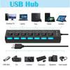 Концентратор USB 2.0 Многопортовый USB-разветвитель Адаптер питания 4/7-портовый мультиудлинитель Быстрое зарядное устройство Зарядное устройство для сотового телефона