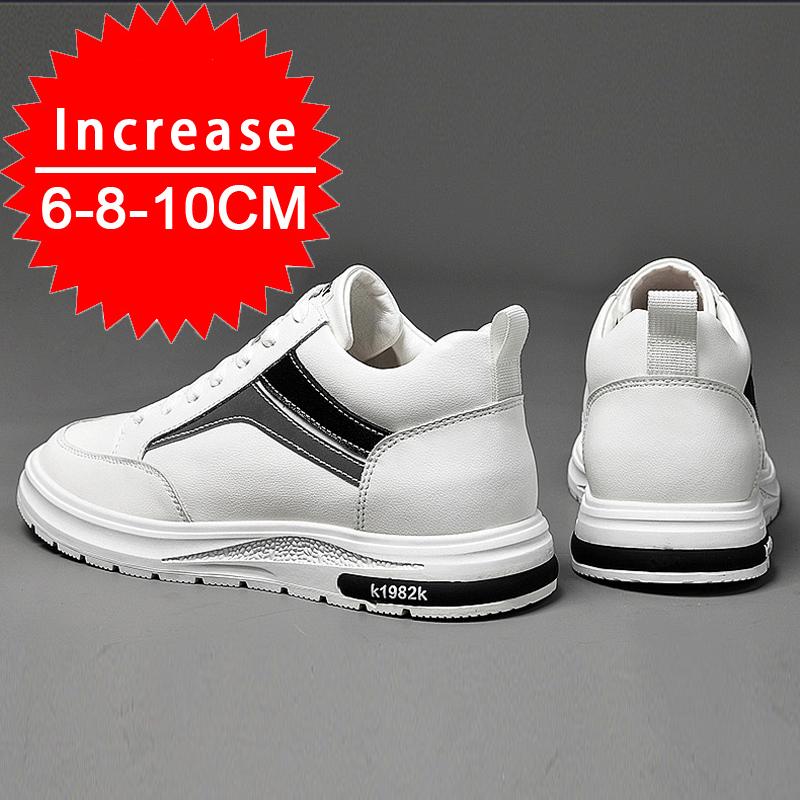 Fashion New Men's Height-increasing Sports Shoes with an Inner Height of 8 Cm, Casual Shoes for Men, Genuine Leather Elevator Shoes