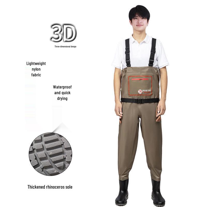 Half-Body Waterproof Fishing Waders with Belt and Boots