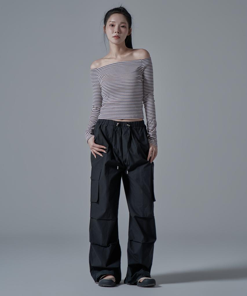 WAARFORWOMAN W1143 Хлопковые брюки-карго с манжетами_Черный