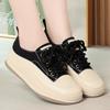 Retro Thick-soled Women's Shoes for Spring and Autumn, All-match, Lace-up Platform White Shoes