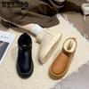 Winter Waterproof and Anti Slip Bread and Cotton Shoes with Thick Suede Thickened Casual Women Short Boots Snow Boots with Thick Sole Leather Surface
