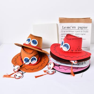 Аниме Ван Пис Эйс Джазовая Шляпа Косплей Шляпы Луффи Эйс Оранжевая Ковбойская Шляпа Для Детей Взрослых Хэллоуин Карнавал Косплей Аксессуары