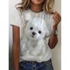 Женская футболка с 3d принтом собак и кошек, модные женские футболки, топы Y2k, Harujuku Kawaii, большой летний топ с круглым вырезом, женская одежда
