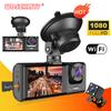 3-канальный 1080P видеорегистратор для автомобилей WIFI автомобильный видеорегистратор передняя камера видеорегистратор камера заднего вида для транспортного средства видеорегистратор автомобильные аксессуары
