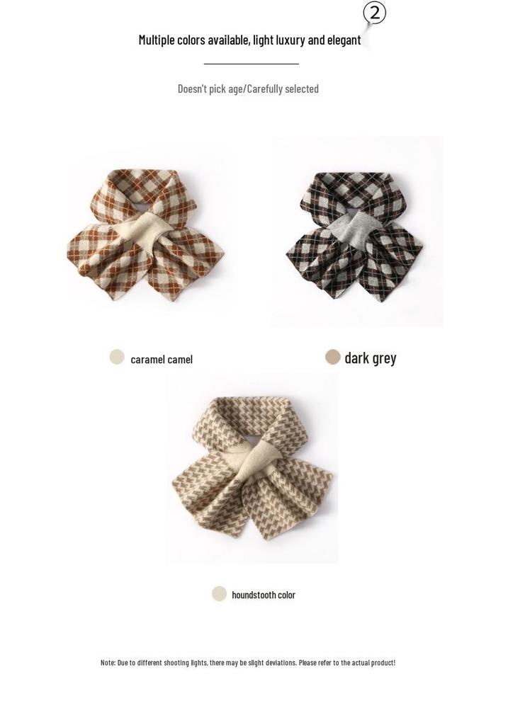 100% Cashmere Plaid Knit Neck Gaiter & Scarf - Soft & Warm