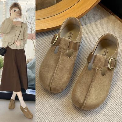 Новые ретро женские повседневные туфли на плоской подошве с внутренней высотой, женские дышащие и универсальные, с маленькой ленивой сумкой на носке, одинарные туфли для женщин