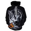 Животный узор Howl Wolf 3D Printing Hoodie Мужские толстовки Женские пальто Зимние толстовки Oversize Top