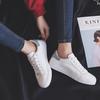 Модная обувь, женская обувь из вулканизированной кожи, новая весенняя базовая повседневная обувь белого цвета, женская обувь из искусственной кожи на плоской подошве со шнуровкой, студенческие кроссовки