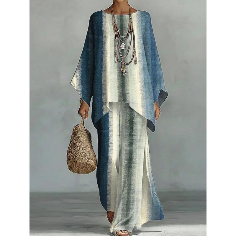 Casual Women Solid Two Pieces Suits 2026 Spring Summer Long Sleeve Loose Pants Outfits