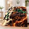 Demon Slayer Flannel Throw Blanket Soft Warm Cozy For Sofa Bed Indoor Home Bedroom Use