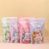 Cute Snack Ziplock Bag Cookie Candy Packaging Bag Party Gift Bag Storage Bag 4Colors Mixed New Year Wedding Party Gift Bag 50pcs