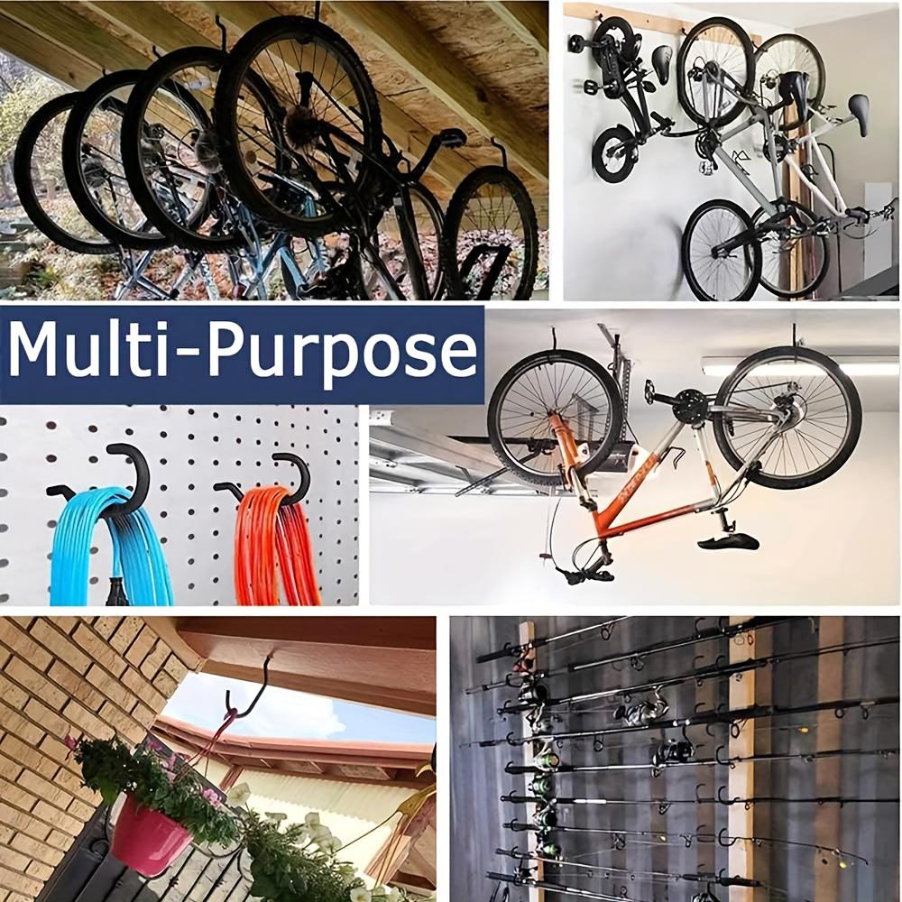 3-12Pcs Heavy Duty Bike Hook Black And Red Multi Purpose Metal Screw Hooks For Ladders Hoses Ropes Garden Tools Farmhouse