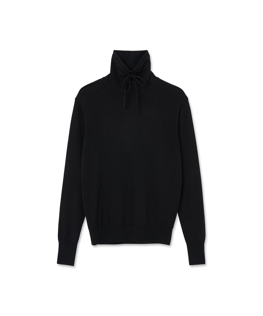 IOLO String Wool Silk Turtleneck_Black