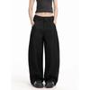Plus-Size Black Suit Pants for Women, Summer Thin High-Waisted Drapey Casual Pants, Slimming Wide-Leg Pants for Plus-Size Women